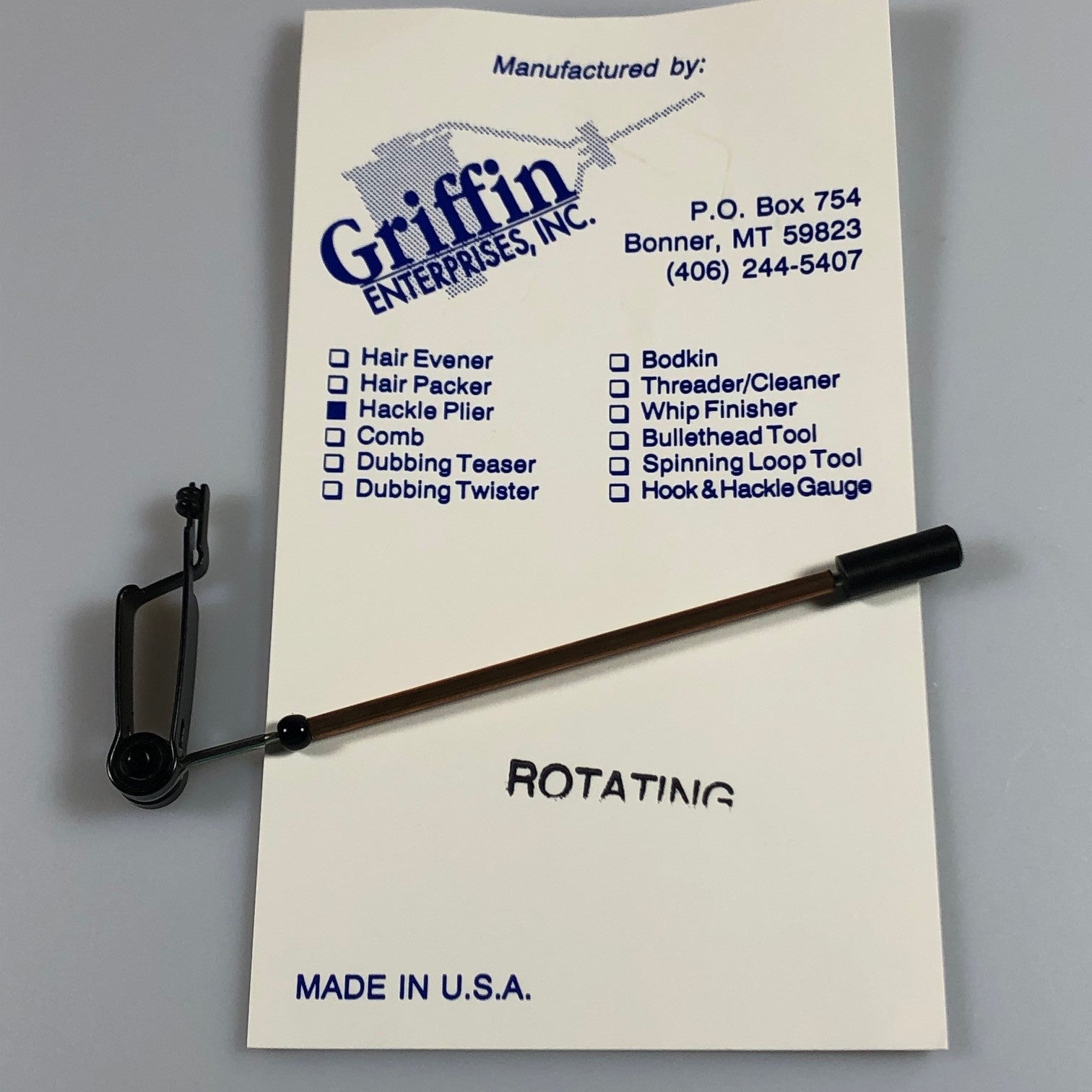 Griffin Rotating Hackle Plier