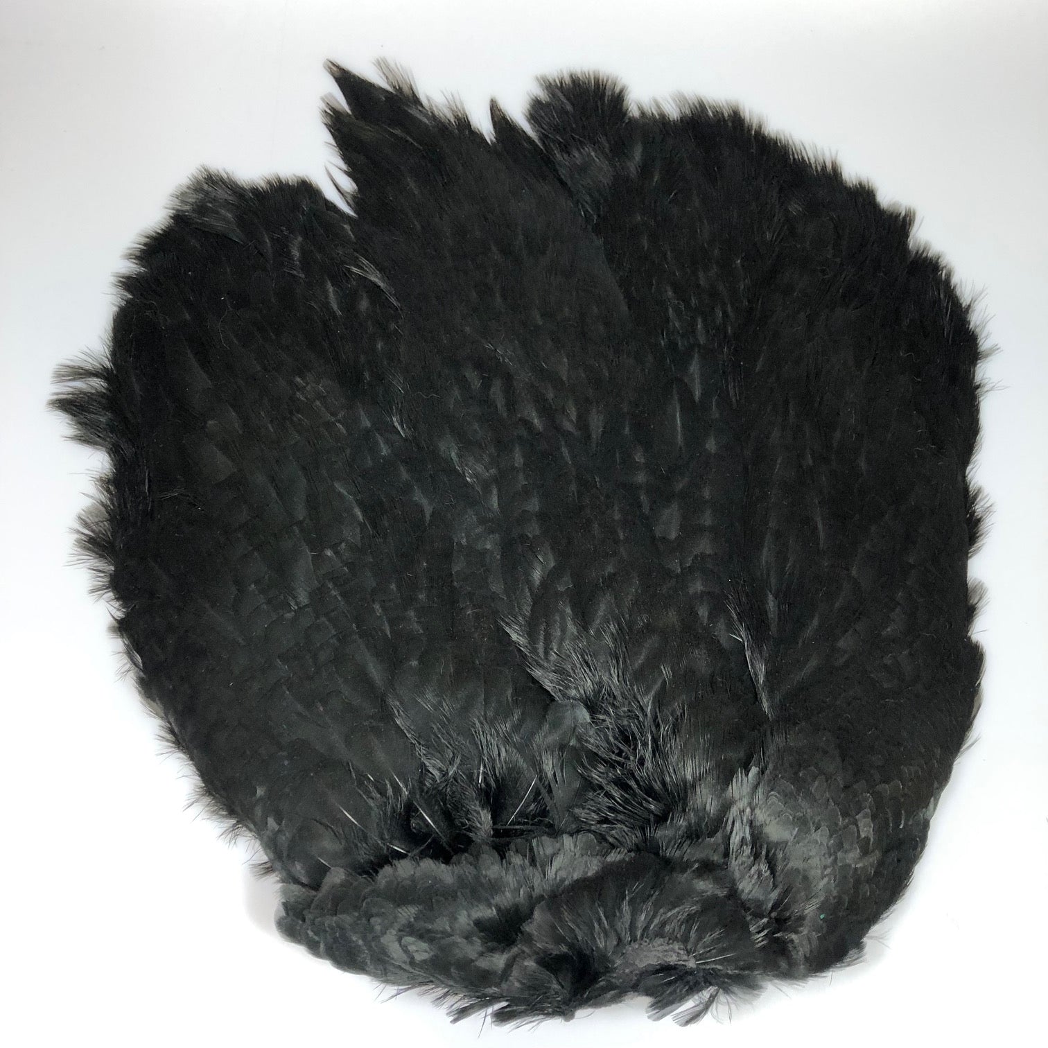 Hareline Dubbin White Cock Pheasant Skin Dyed Black