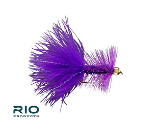 Rio Freshwater Flies - BH Woolly Bugger - Purple #10  (U.S. Only)